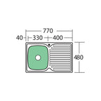 Oliveri Endeavour Left Hand Single Bowl Sink & Drainer EE21 - EE21 1TH