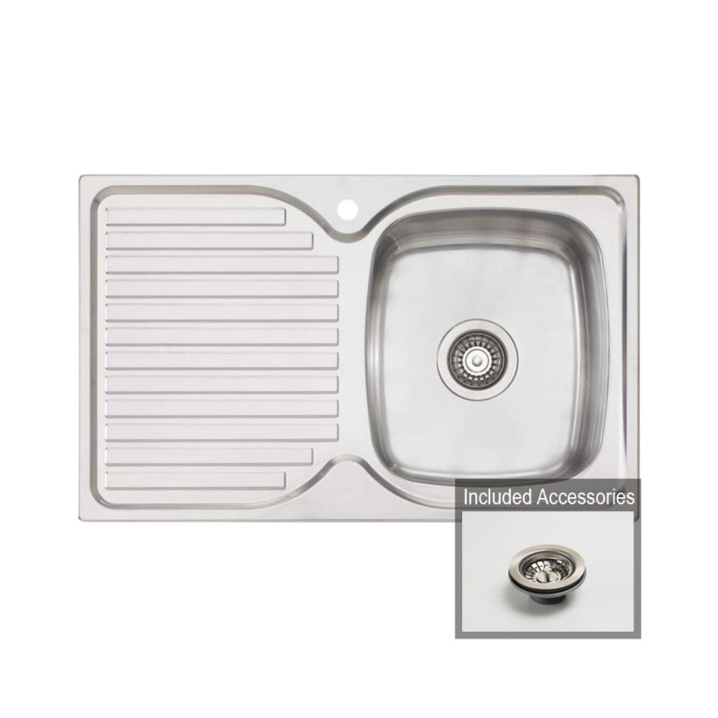 Oliveri Endeavour Right Single Bowl Sink With Drainer EE22 - EE22 1TH