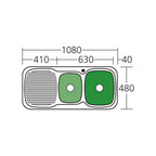 Oliveri LakeLand 1 & 3-4 Right Bowl Sink With Drainer LL137