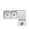 Oliveri LakeLand Left Hand Double Bowl Sink & Drainer LL156
