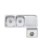 Oliveri LakeLand Left Hand Double Bowl Sink & Drainer LL156