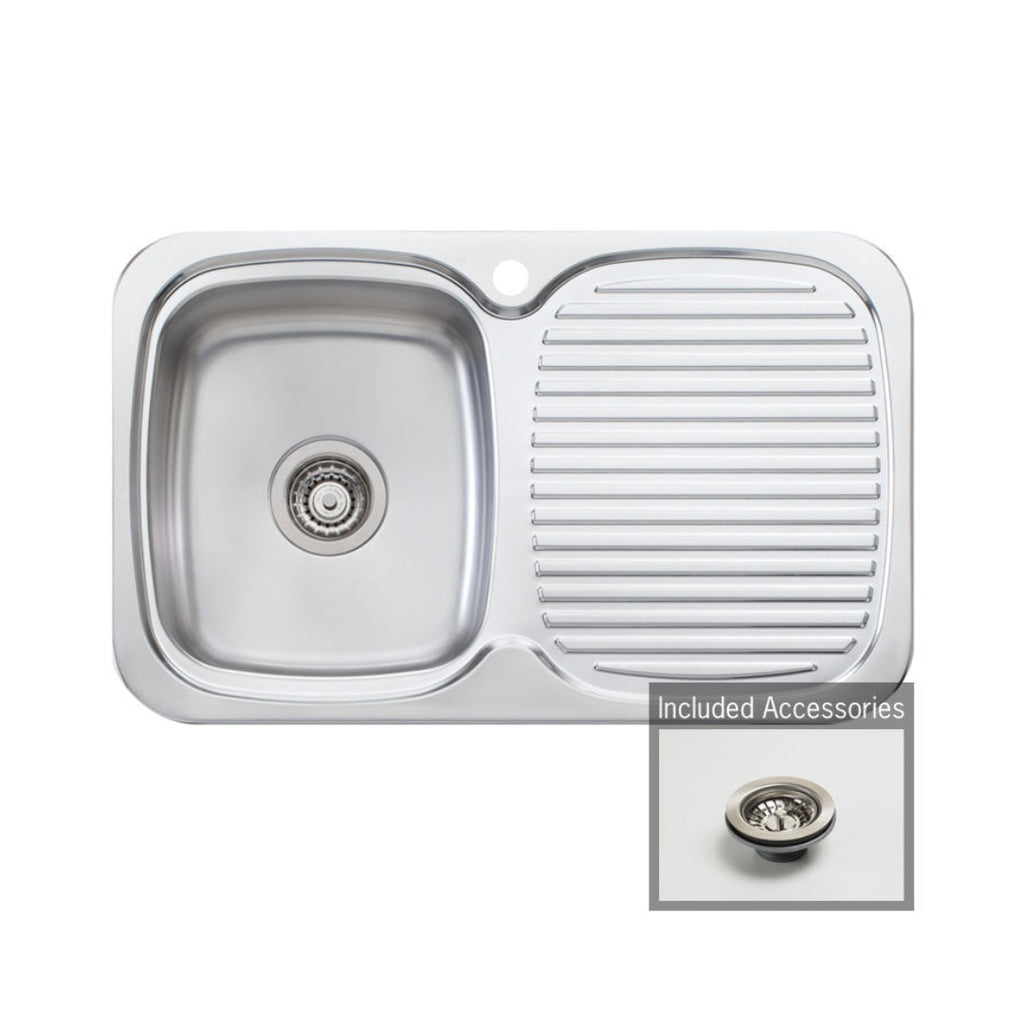 Oliveri LakeLand Single Left Hand Sink With Drainer LL116