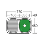 Oliveri LakeLand Single Right Bowl Sink With Drainer LL117