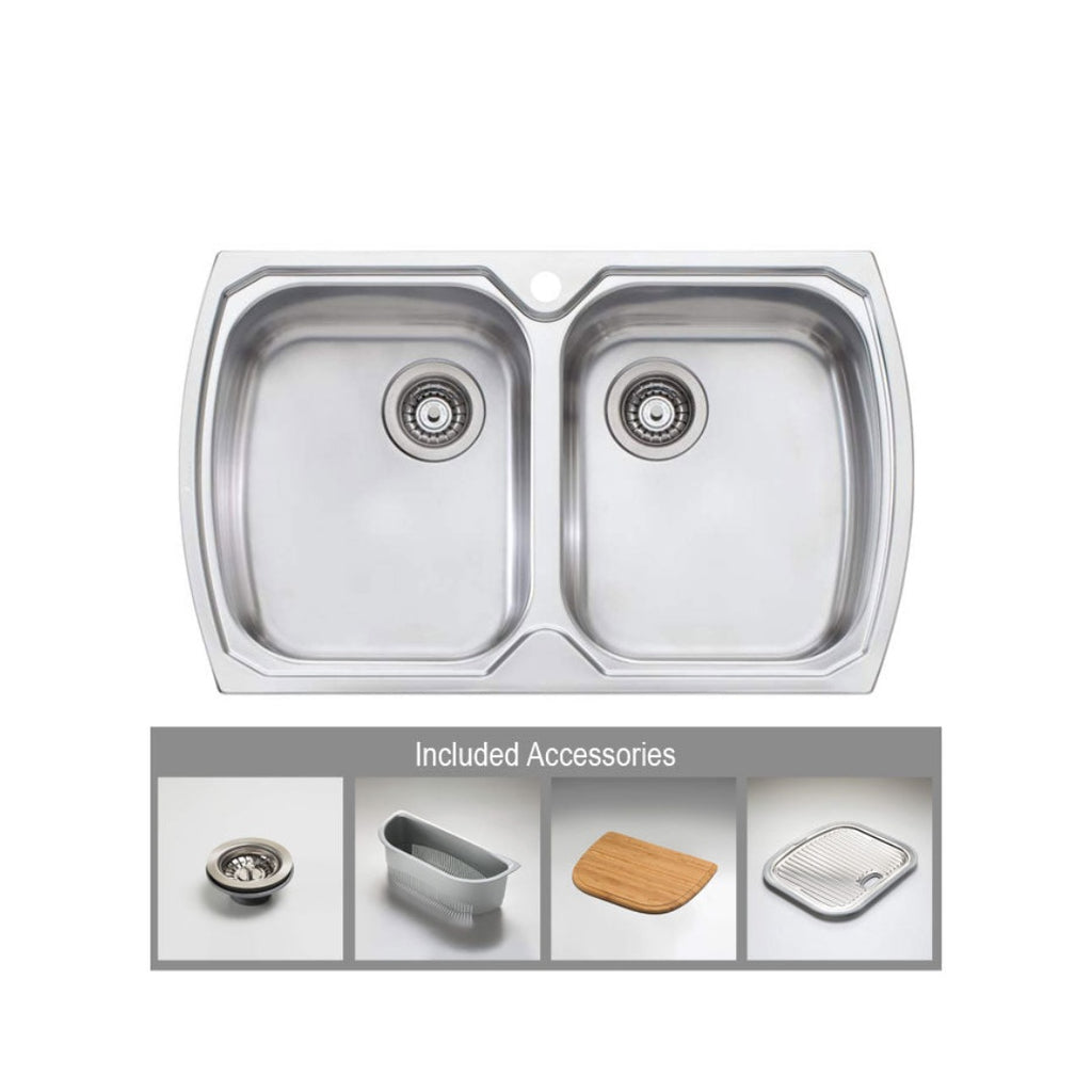 Oliveri Monet Double Bowl Topmount Sink MO763 - MO763 1TH