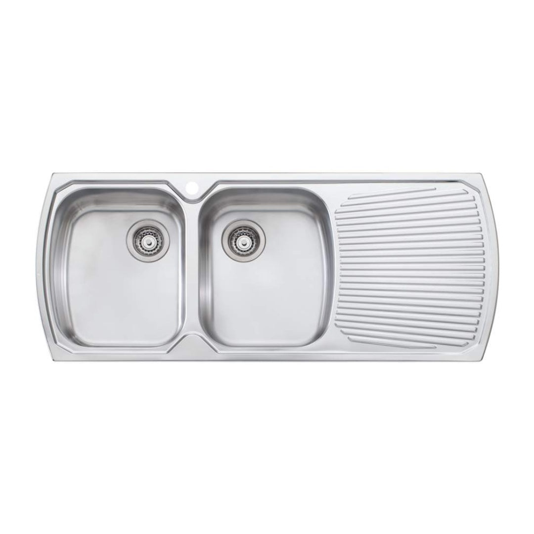 Oliveri Monet Double Bowl Topmount Sink with Drainer - MO771 - MO771 1TH