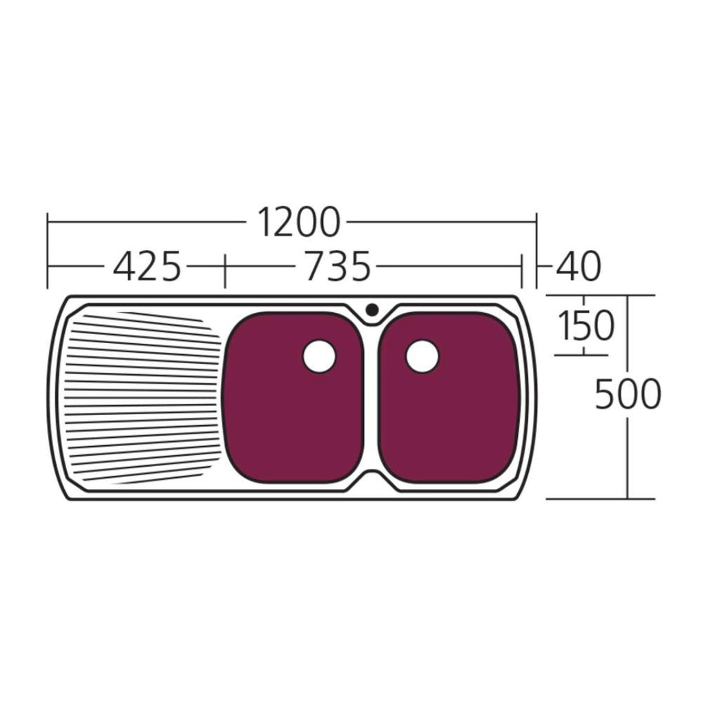 Oliveri Monet Double Bowl Topmount Sink with Drainer - MO771 - MO771 1TH