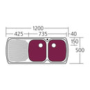 Oliveri Monet Double Bowl Topmount Sink with Drainer - MO771