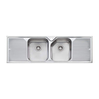 Oliveri Nu-Petite Double Bowl Topmount Sink With Double Drainer - NP653 - NP653 1TH