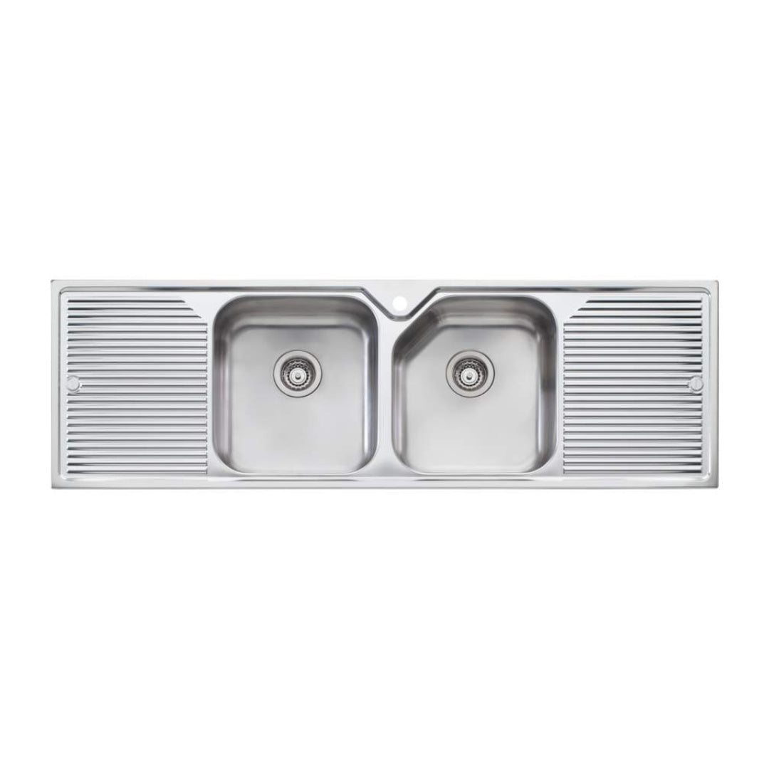 Oliveri Nu-Petite Double Bowl Topmount Sink With Double Drainer - NP653 - NP653 1TH