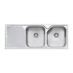 Oliveri Nu-Petite Double Bowl Topmount Sink With Drainer - NP671 - NP671 1TH