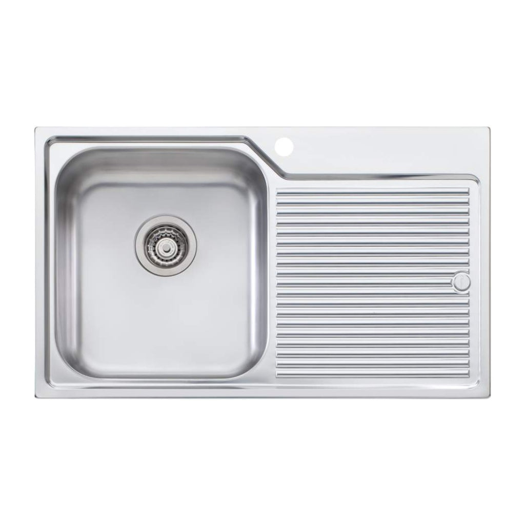 Oliveri Nu-Petite Single Bowl Topmount Sink With Drainer - NP621 - NP621 1TH