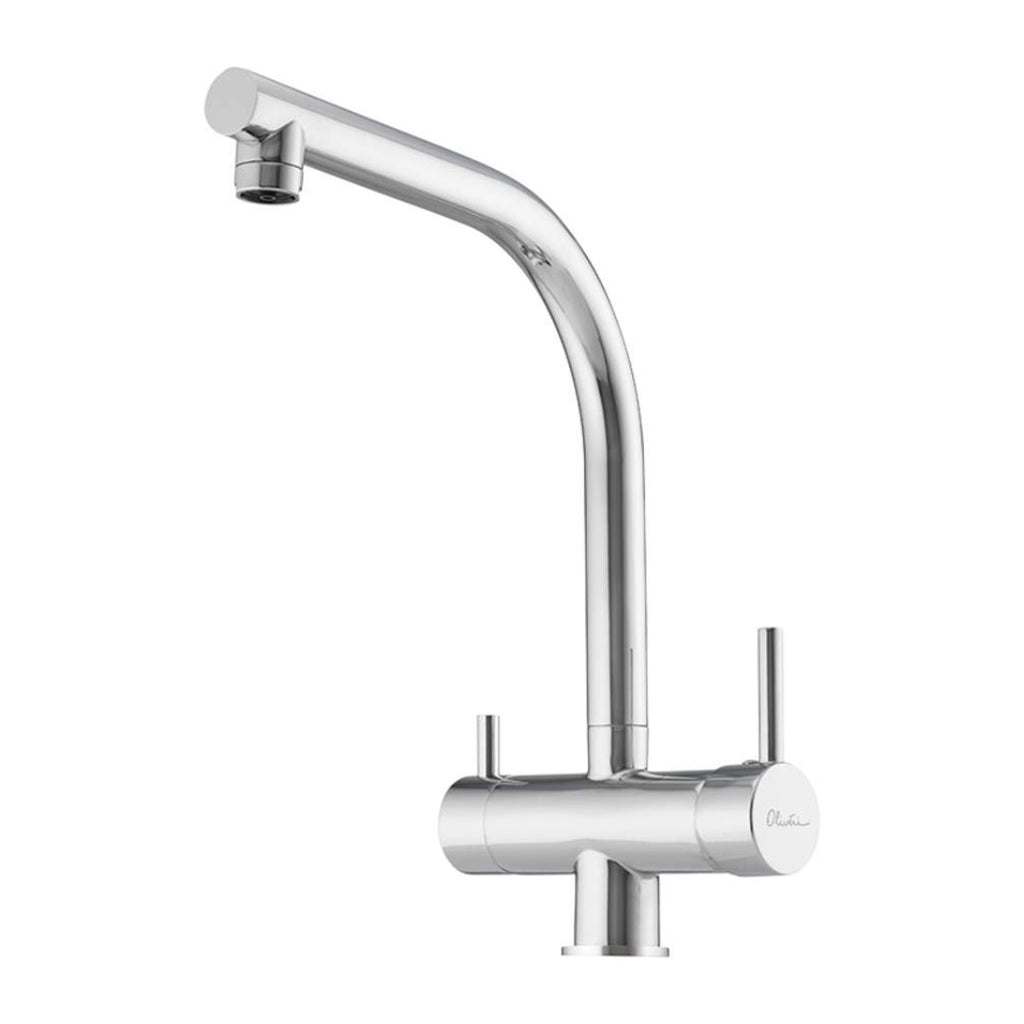 Oliveri Essentials Square Gooseneck 3 Way Filter Tap + FS7005 Filter - Chrome - FT3ESQ + FS7005