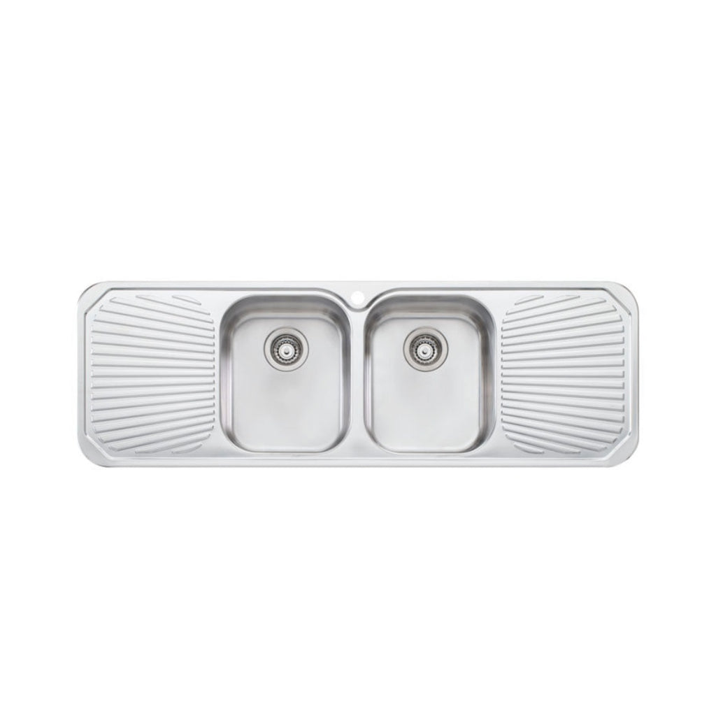 Oliveri Petite Double Bowl Sink & Double Drainer PE353 - PE353 1TH