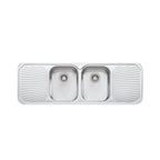 Oliveri Petite Double Bowl Sink & Double Drainer PE353 - PE353 1TH