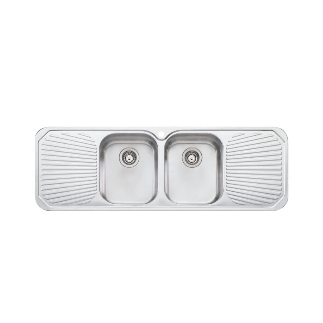 Oliveri Petite Double Bowl Sink & Double Drainer PE353 - PE353 1TH