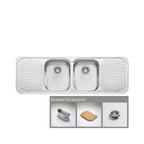 Oliveri Petite Double Bowl Sink & Double Drainer PE353 - PE353 1TH