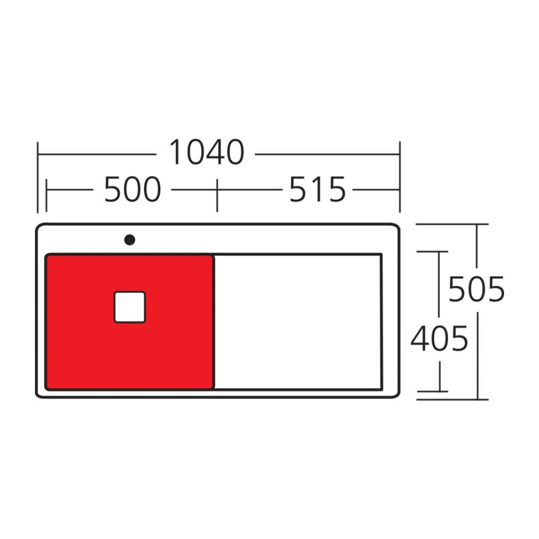 Oliveri Professional Series Single Bowl Sink with Drainer - PR1121 - PR1121 1TH