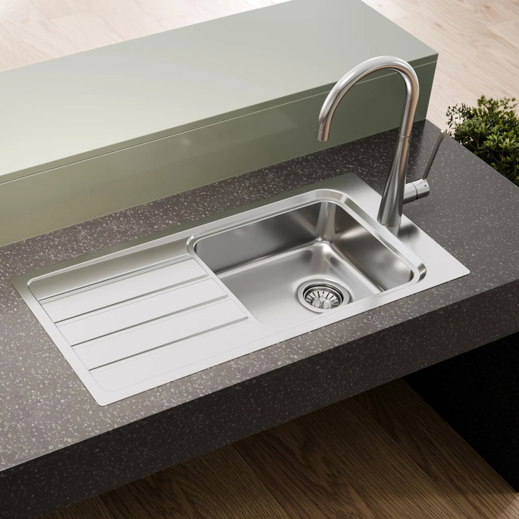 Oliveri Puro Topmount Care Sink with Drainer - 1 Taphole PU2825