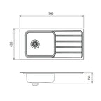 Oliveri Puro Topmount Care Sink with Drainer - 1 Taphole PU2825