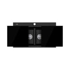 Oliveri Santorini Black Double Bowl Topmount Sink with Glass Top | ST-BL1566GT OF