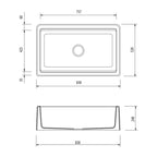 Oliveri Santorini Black Farmhouse Undermount Sink - ST-BL1584U