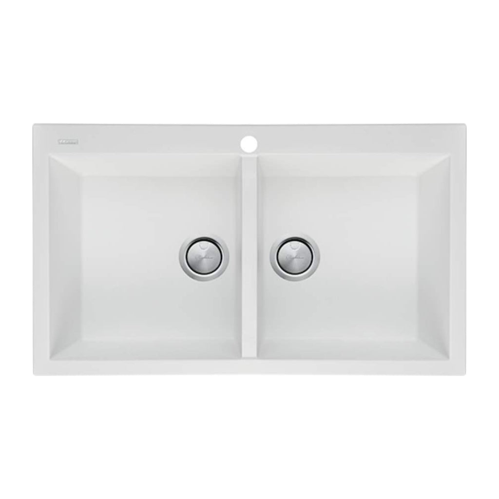 Oliveri Santorini White Double Bowl Topmount Sink - ST-WH1564