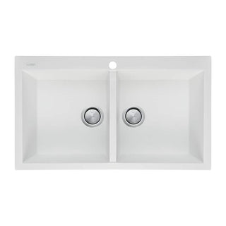 Oliveri Santorini White Double Bowl Topmount Sink - ST-WH1564
