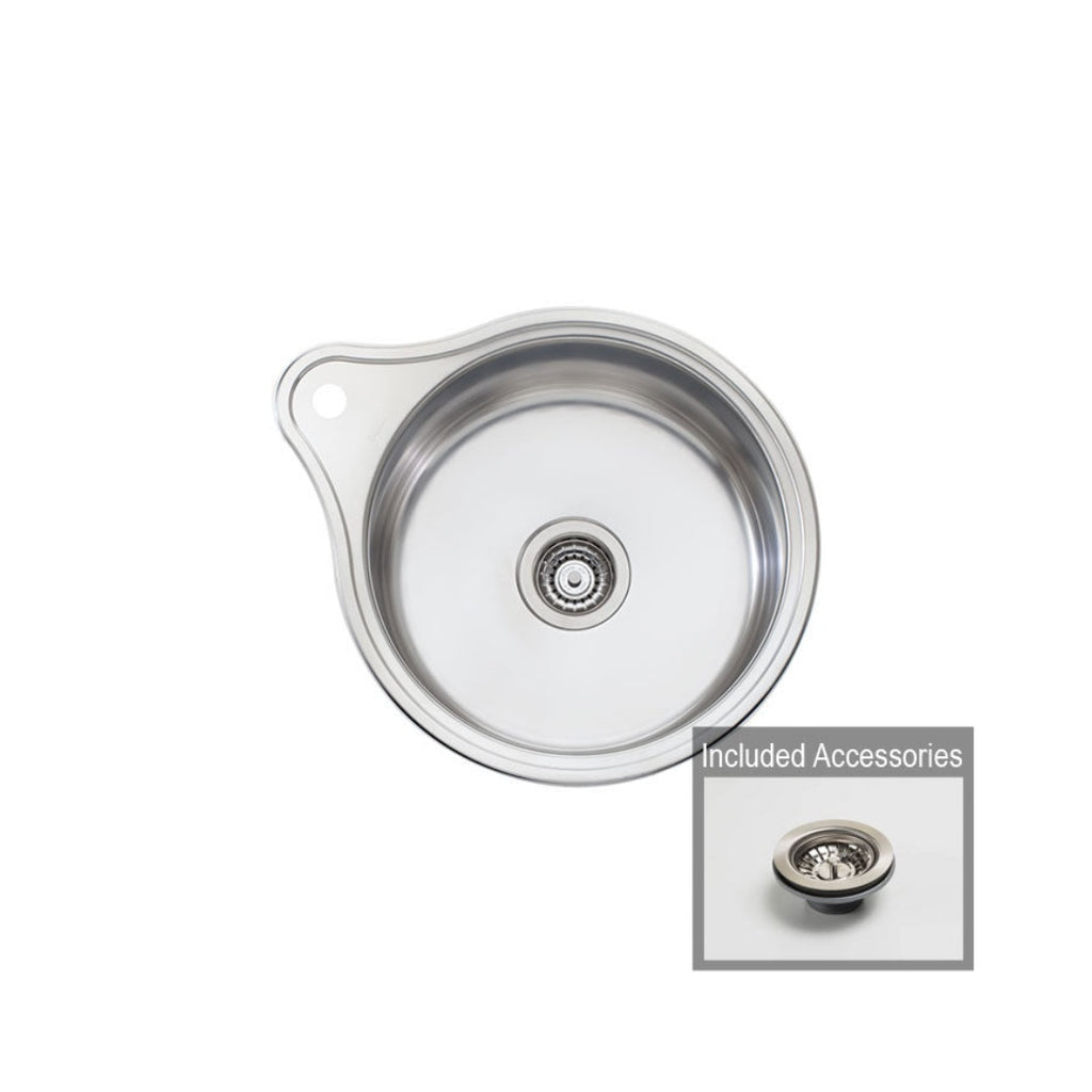 Oliveri Solitaire Round Bowl Sink With Tap Landing LR515