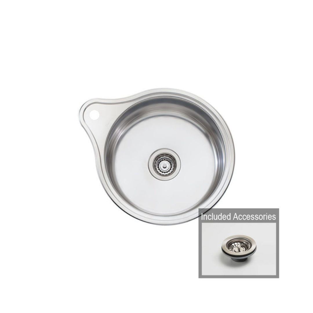 Oliveri Solitaire Round Bowl Sink With Tap Landing LR515