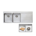 Oliveri Sonetto Left Offset Double Bowl Sink & Drainer SN1071