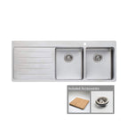 Oliveri Sonetto Right Hand Double Bowl Topmount Sink SN1072