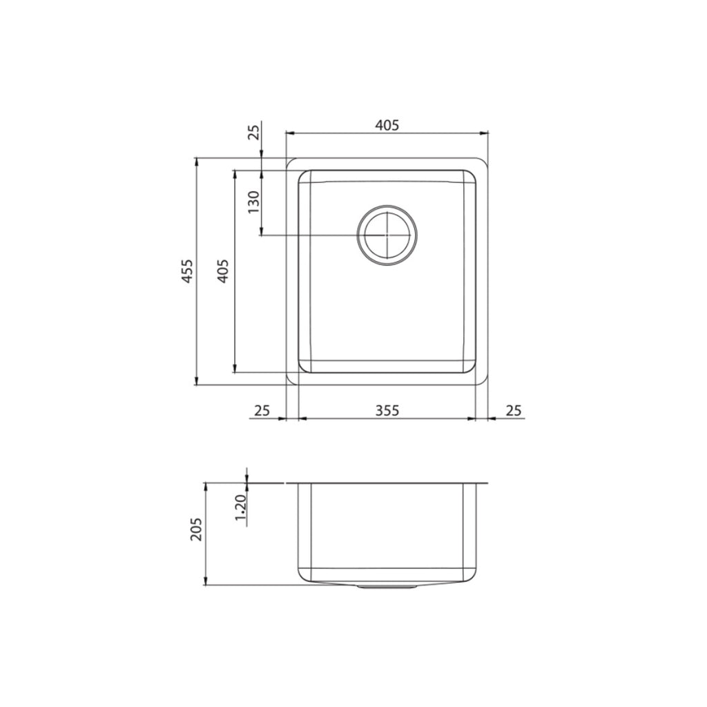 Oliveri Sonetto Standard Bowl Universal Sink SN30TU