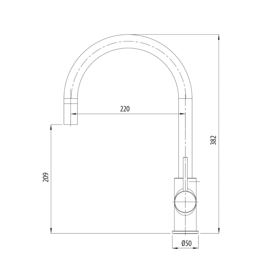 Oliveri Venice Gooseneck Pull-Out Sink Mixer - Brushed Nickel - VE520FBN-P