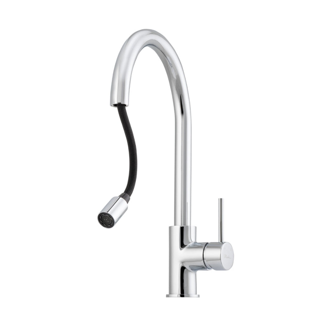 Oliveri Venice Gooseneck Pull-Out Sink Mixer - Chrome - VE520FCR-P