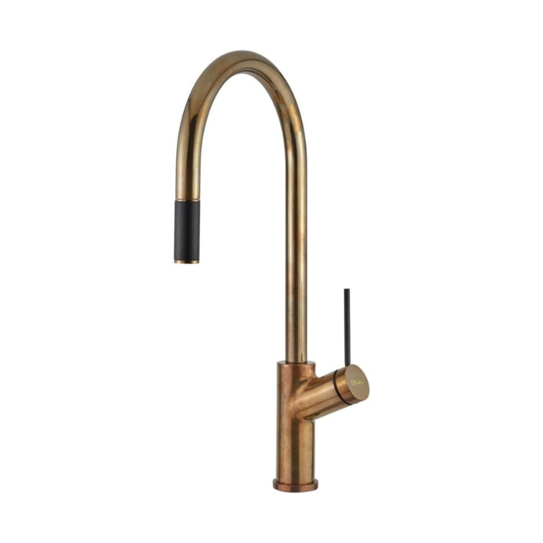 Oliveri Vilo Pull Out Mixer - Natural Brass - VT0398B-NB