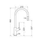 Oliveri Vilo Pull Out Mixer - Natural Brass - VT0398B-NB