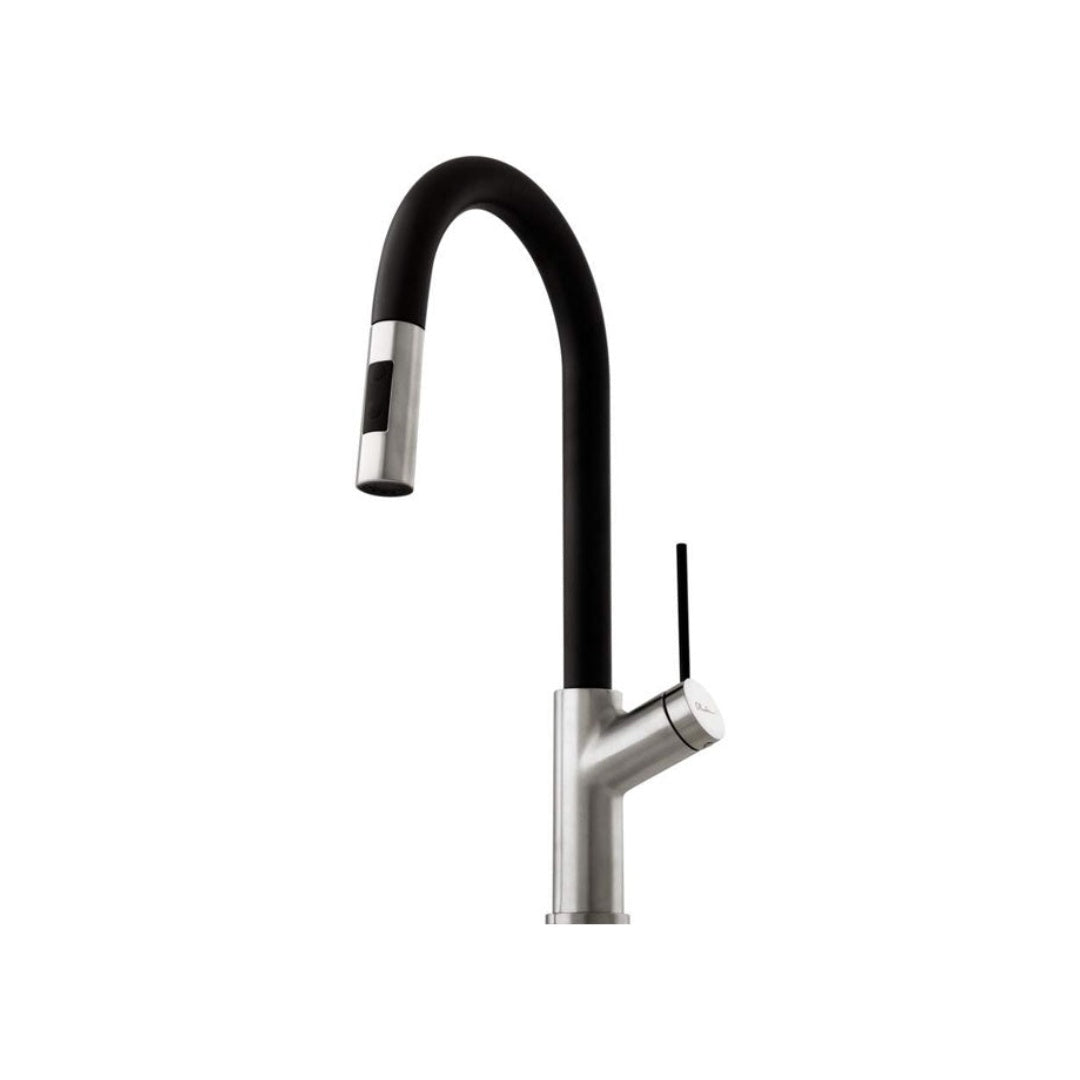 Oliveri Vilo Pull Out Spray Mixer VT0426B - Brushed Chrome & Black