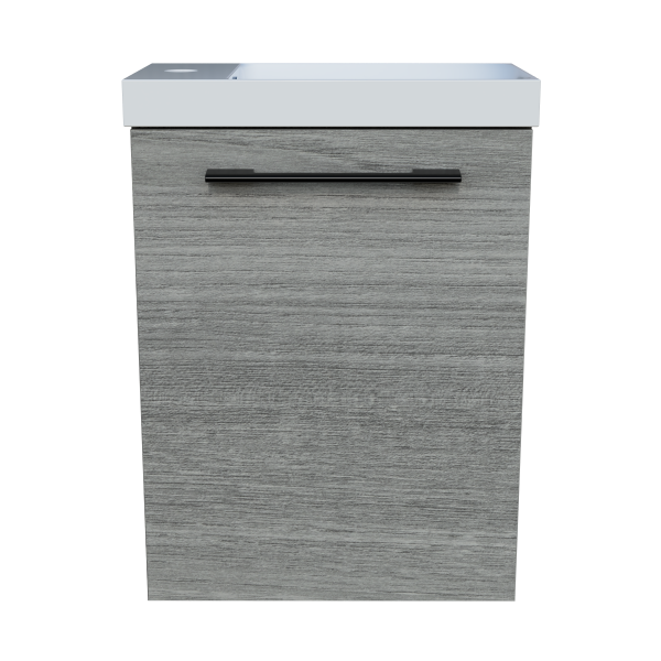 Timberline Ollie Wall Hung Vanity with Nano Polymarble Top & Basin 400mm - 400mm Left Offset Basin - OLLV400LNANW