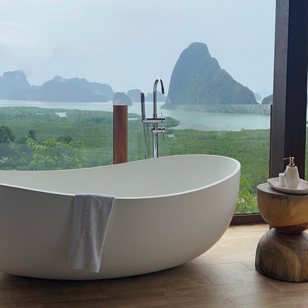 Pietra Bianca Onda 1800mm Freestanding Bath - Charcoal - PB4001-C