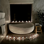 Pietra Bianca Onda 1800mm Freestanding Bath - Black - PB4001-Black