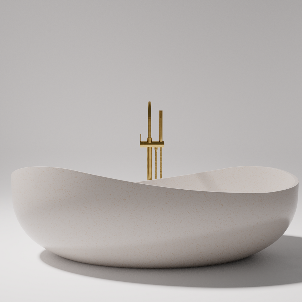 Pietra Bianca Onda 1800mm Freestanding Bath - Black - PB4001-Black