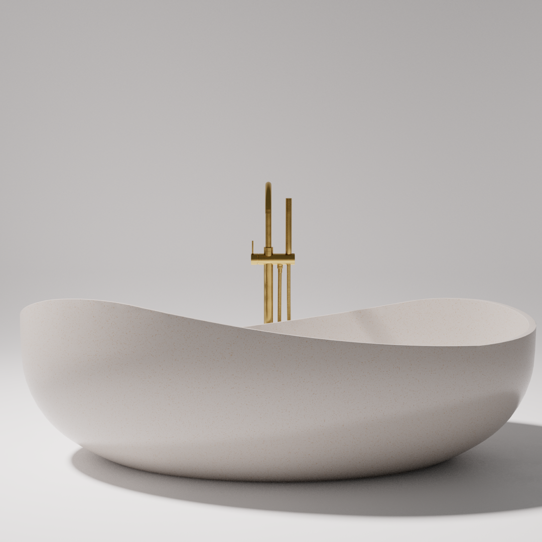Pietra Bianca Onda 1800mm Freestanding Bath - Charcoal - PB4001-C