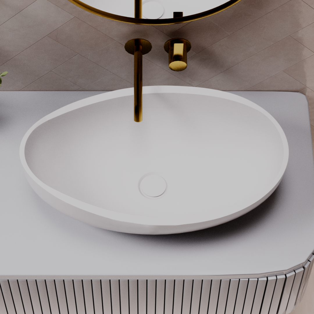 Pietra Bianca Onda Above Counter Basin - Black - PB3017-Black