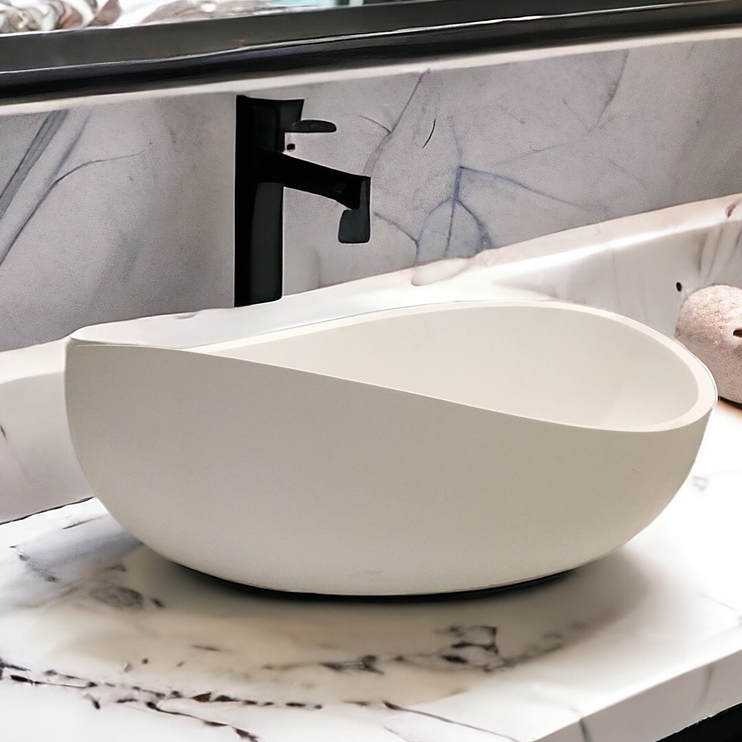 Pietra Bianca Onda Above Counter Basin - Black - PB3017-Black