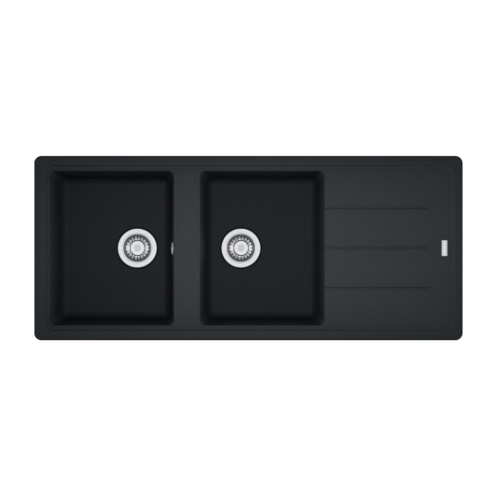 Franke Basis BFG621ON-B Double Bowl Sink & Drainer - Onyx - BFG621ONB