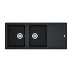 Franke Basis BFG621ON-B Double Bowl Sink & Drainer - Onyx - BFG621ONB