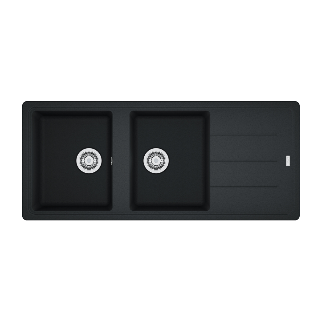 Franke Basis BFG621ON-B Double Bowl Sink & Drainer - Onyx - BFG621ONB