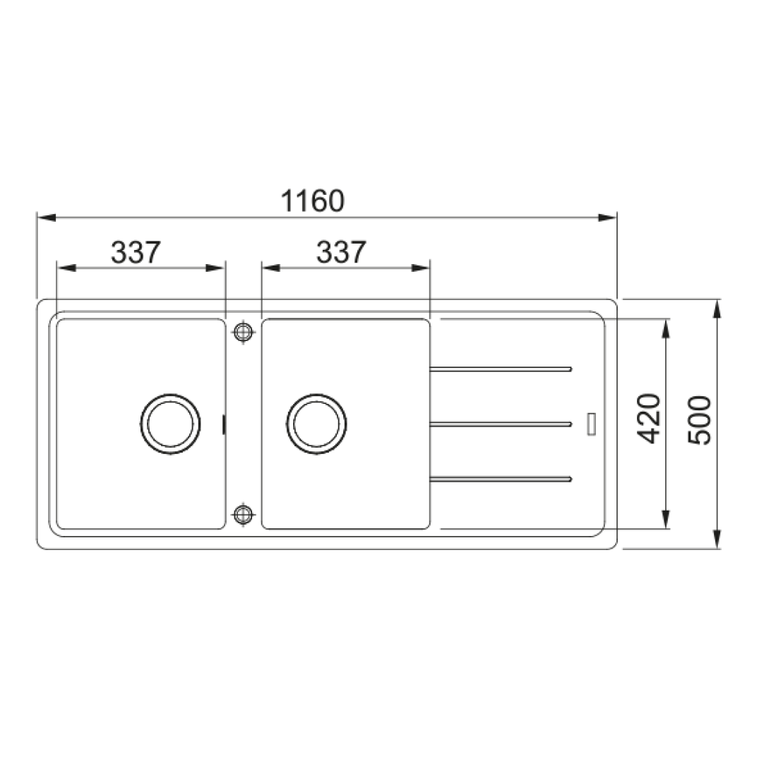 Franke Basis BFG621ON-B Double Bowl Sink & Drainer - Onyx - BFG621ONB
