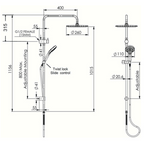 Greens Optima Plus AirFlo Twin Rail Shower - Brushed Brass - 237003BB