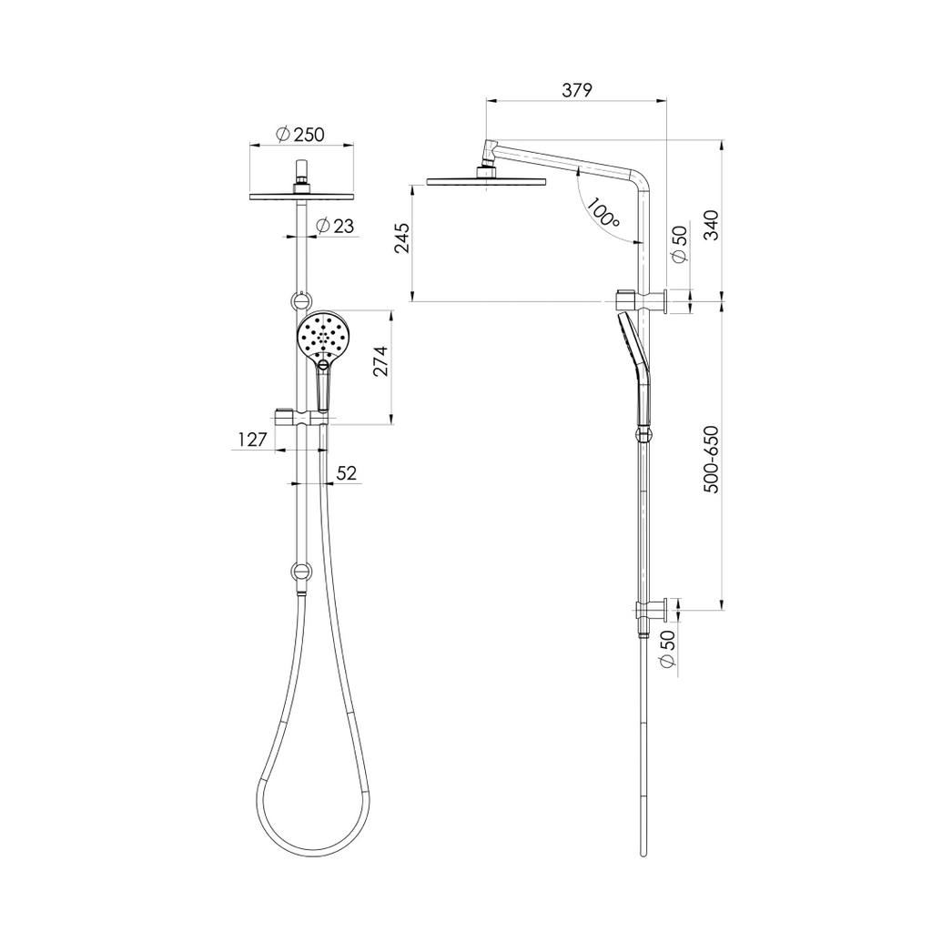 Phoenix Ormond Twin Shower System - Chrome - 609-6530-00